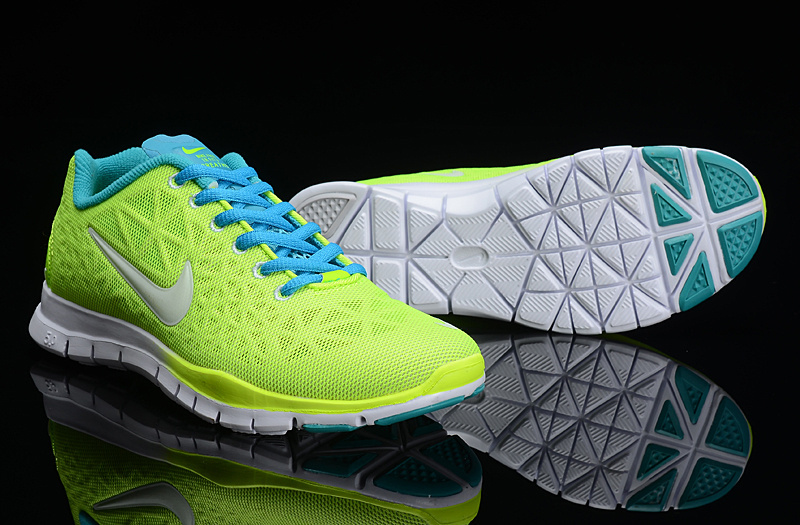 Hot Nike Free5.0 Women Shoes Greenyellow/Lightseagreen